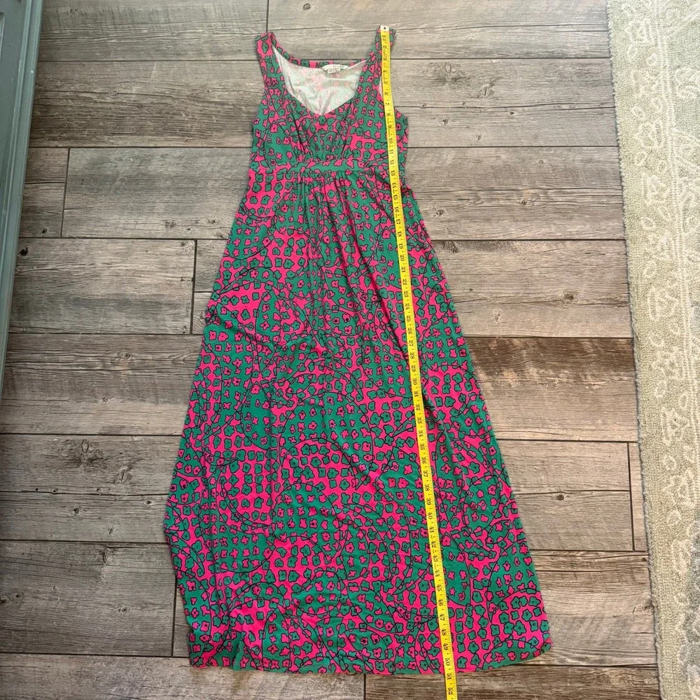 Boden Pink Green Floral V-Neck Empire Waist Maxi Dress WH605 Womens 6P - Picture 7 of 8